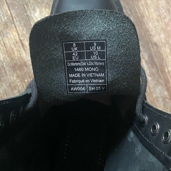 Dr Martens 1460 Black Mono Lace-Up Leather Boots - Picture 4 of 10